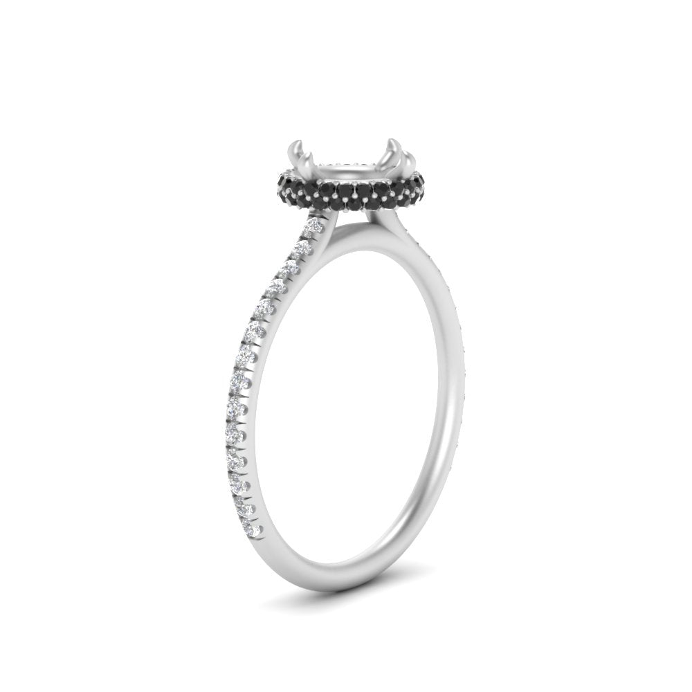 Semi Mount Compass Point Under Halo Engagement Ring