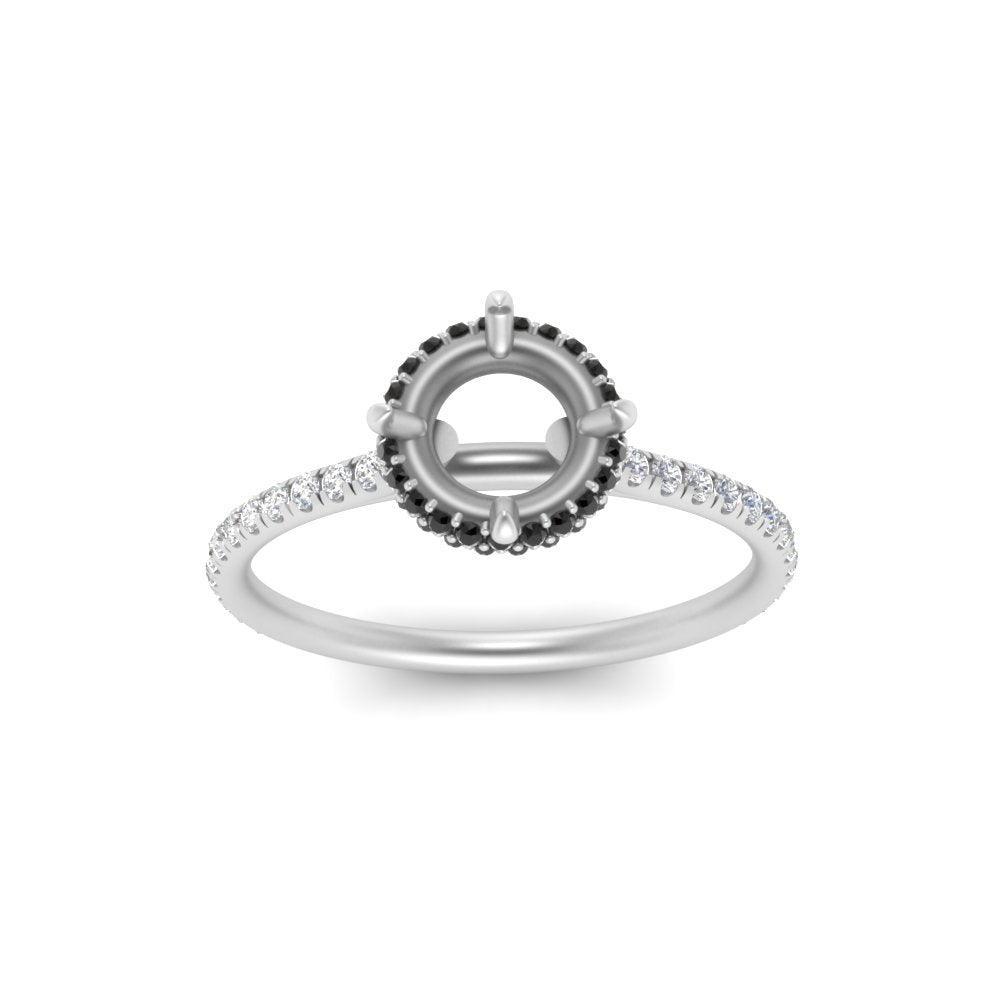 Semi Mount Compass Point Under Halo Engagement Ring