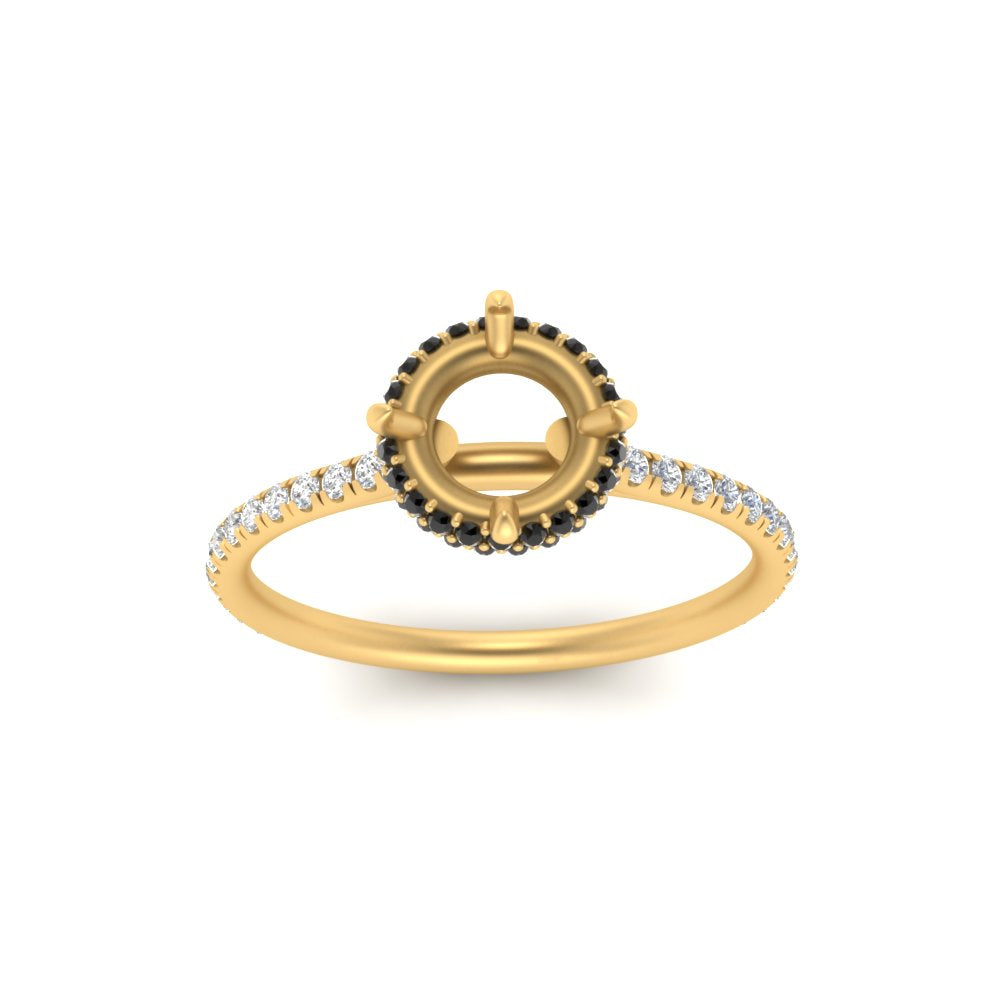 Semi Mount Compass Point Under Halo Engagement Ring