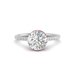Load image into Gallery viewer, Compass Point Under Halo Engagement Ring

