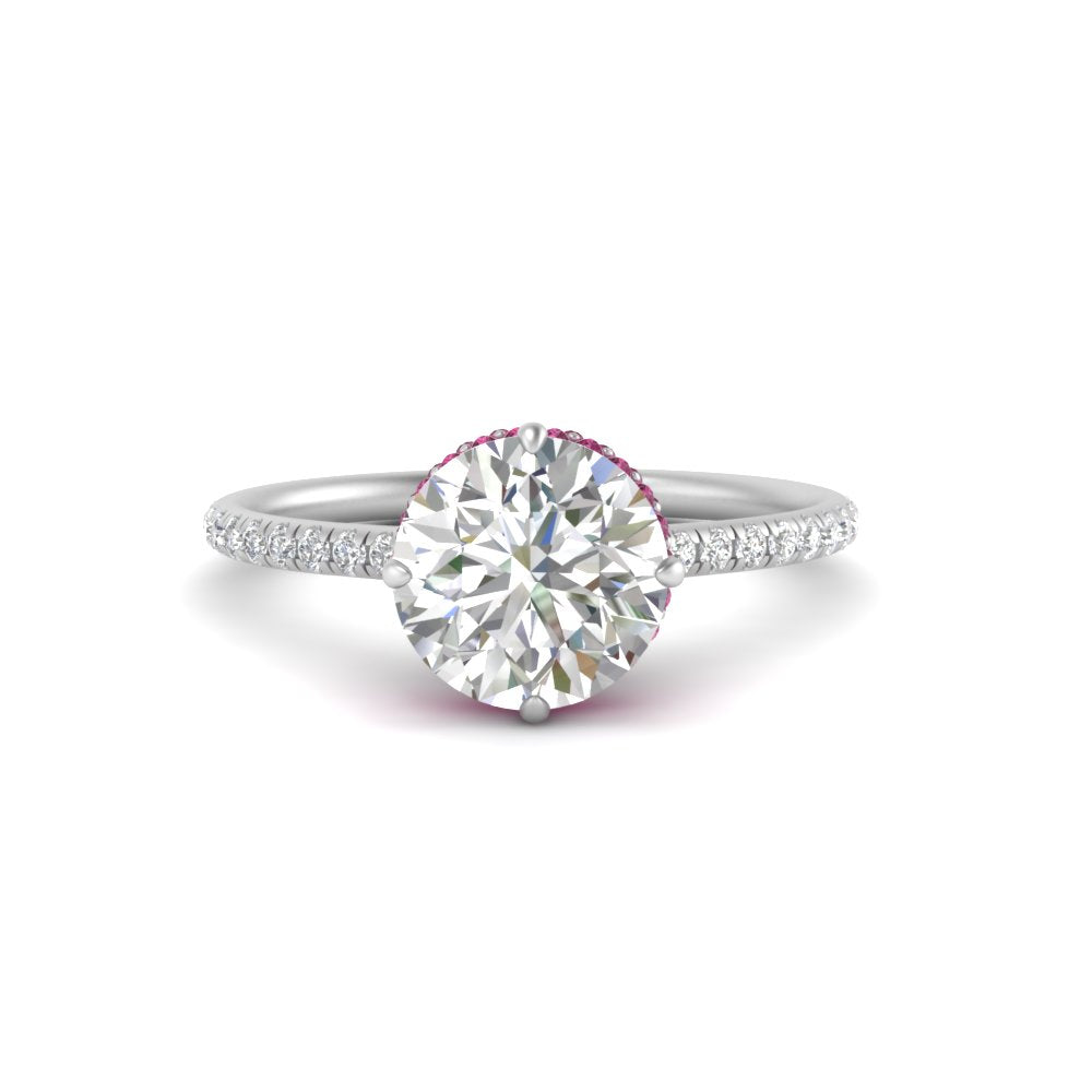 Compass Point Under Halo Engagement Ring