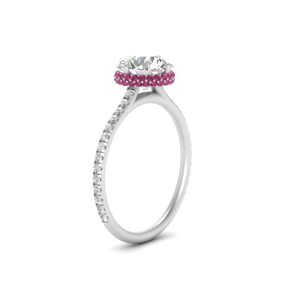 Compass Point Under Halo Engagement Ring