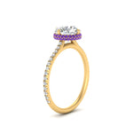 Load image into Gallery viewer, Compass Point Under Halo Engagement Ring
