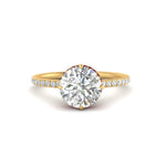 Load image into Gallery viewer, Compass Point Under Halo Engagement Ring
