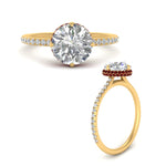 Load image into Gallery viewer, Compass Point Under Halo Engagement Ring
