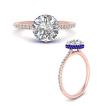 Load image into Gallery viewer, Compass Point Under Halo Engagement Ring

