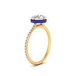 Load image into Gallery viewer, Compass Point Under Halo Engagement Ring
