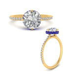 Load image into Gallery viewer, Compass Point Under Halo Engagement Ring
