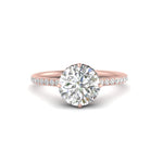 Load image into Gallery viewer, Compass Point Under Halo Engagement Ring
