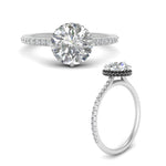 Load image into Gallery viewer, Compass Point Under Halo Engagement Ring
