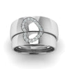 Load image into Gallery viewer, couple_s-his-and-her-matching-wedding-rings-with-white-diamond-in-platinum-FD1144BANGLE5-NL-WG