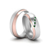 Load image into Gallery viewer, couples-diamond-2-tone-wedding-rings-with-emerald-in-white-gold-FD9356BGEMGR-NL-WG.jpg