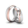 Load image into Gallery viewer, couples-diamond-2-tone-wedding-rings-with-orange-sapphire-in-white-gold-FD9356BGSAOR-NL-WG.jpg