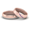 Load image into Gallery viewer, couples-diamond-2-tone-wedding-rings-with-purple-topaz-in-rose-gold-FD9356BGVITO-NL-RG.jpg