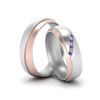 Load image into Gallery viewer, couples-diamond-2-tone-wedding-rings-with-purple-topaz-in-white-gold-FD9356BGVITO-NL-WG.jpg