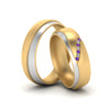 Load image into Gallery viewer, couples-diamond-2-tone-wedding-rings-with-purple-topaz-in-yellow-gold-FD9356BGVITO-NL-YG.jpg