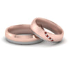 Load image into Gallery viewer, couples-diamond-2-tone-wedding-rings-with-ruby-in-rose-gold-FD9356BGRUDR-NL-RG.jpg