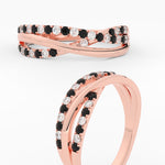 Load image into Gallery viewer, criss-cross-round-diamond-and-black-diamond-half-eternity-band-in-rose-gold-FD11423BGBLACK-NL-RG
