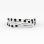 Load image into Gallery viewer, criss-cross-round-diamond-and-black-diamond-half-eternity-band-in-white-gold-FD11423BGBLACK-NL-WG
