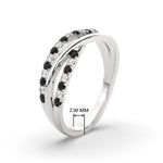 Load image into Gallery viewer, criss-cross-round-diamond-and-black-diamond-half-eternity-band-in-white-gold-FD11423BGBLACK-NL-WG

