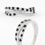 Load image into Gallery viewer, criss-cross-round-diamond-and-black-diamond-half-eternity-band-in-white-gold-FD11423BGBLACK-NL-WG
