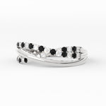Load image into Gallery viewer, criss-cross-round-diamond-and-black-diamond-half-eternity-band-in-white-gold-FD11423BGBLACK-NL-WG
