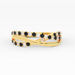 Load image into Gallery viewer, criss-cross-round-diamond-and-black-diamond-half-eternity-band-in-yellow-gold-FD11423BGBLACK-NL-YG
