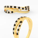 Load image into Gallery viewer, criss-cross-round-diamond-and-black-diamond-half-eternity-band-in-yellow-gold-FD11423BGBLACK-NL-YG
