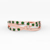Load image into Gallery viewer, criss-cross-round-diamond-and-emerald-half-eternity-band-in-rose-gold-FD11423BGEMGR-NL-RG