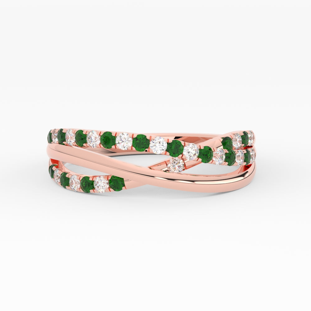 criss-cross-round-diamond-and-emerald-half-eternity-band-in-rose-gold-FD11423BGEMGR-NL-RG