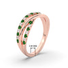 Load image into Gallery viewer, criss-cross-round-diamond-and-emerald-half-eternity-band-in-rose-gold-FD11423BGEMGR-NL-RG