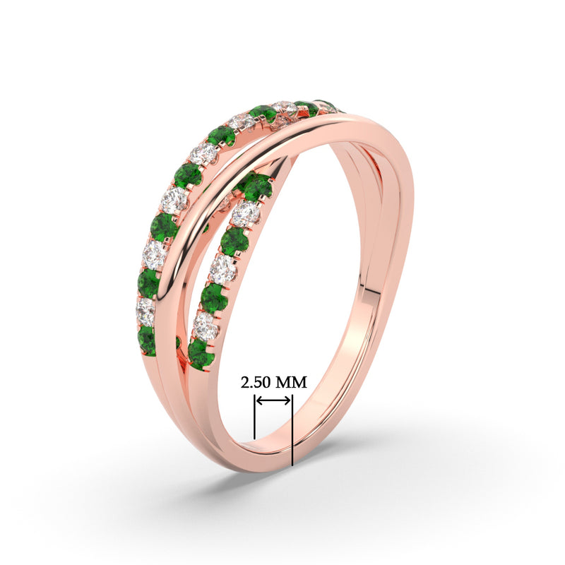 criss-cross-round-diamond-and-emerald-half-eternity-band-in-rose-gold-FD11423BGEMGR-NL-RG
