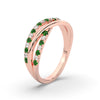 Load image into Gallery viewer, criss-cross-round-diamond-and-emerald-half-eternity-band-in-rose-gold-FD11423BGEMGR-NL-RG