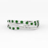 Load image into Gallery viewer, criss-cross-round-diamond-and-emerald-half-eternity-band-in-white-gold-FD11423BGEMGR-NL-WG