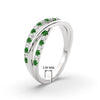 Load image into Gallery viewer, criss-cross-round-diamond-and-emerald-half-eternity-band-in-white-gold-FD11423BGEMGR-NL-WG