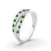 Load image into Gallery viewer, criss-cross-round-diamond-and-emerald-half-eternity-band-in-white-gold-FD11423BGEMGR-NL-WG