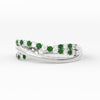 Load image into Gallery viewer, criss-cross-round-diamond-and-emerald-half-eternity-band-in-white-gold-FD11423BGEMGR-NL-WG