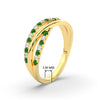 Load image into Gallery viewer, criss-cross-round-diamond-and-emerald-half-eternity-band-in-yellow-gold-FD11423BGEMGR-NL-YG
