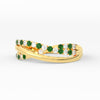 Load image into Gallery viewer, criss-cross-round-diamond-and-emerald-half-eternity-band-in-yellow-gold-FD11423BGEMGR-NL-YG