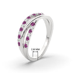 Load image into Gallery viewer, criss-cross-round-diamond-and-pink-sapphire-half-eternity-band-in-white-gold-FD11423BGSADRPI-NL-WG
