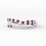Load image into Gallery viewer, criss-cross-round-diamond-and-pink-sapphire-half-eternity-band-in-white-gold-FD11423BGSADRPI-NL-WG
