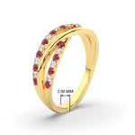 Load image into Gallery viewer, criss-cross-round-diamond-and-pink-sapphire-half-eternity-band-in-yellow-gold-FD11423BGSADRPI-NL-YG
