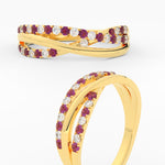 Load image into Gallery viewer, criss-cross-round-diamond-and-pink-sapphire-half-eternity-band-in-yellow-gold-FD11423BGSADRPI-NL-YG
