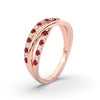 Load image into Gallery viewer, criss-cross-round-diamond-and-ruby-half-eternity-band-in-rose-gold-FD11423BGRUDR-NL-RG