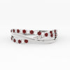 Load image into Gallery viewer, criss-cross-round-diamond-and-ruby-half-eternity-band-in-white-gold-FD11423BGRUDR-NL-WG