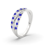 Load image into Gallery viewer, criss-cross-round-diamond-and-sapphire-half-eternity-band-in-white-gold-FD11423BGSABL-NL-WG
