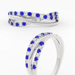 Load image into Gallery viewer, criss-cross-round-diamond-and-sapphire-half-eternity-band-in-white-gold-FD11423BGSABL-NL-WG
