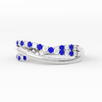 Load image into Gallery viewer, criss-cross-round-diamond-and-sapphire-half-eternity-band-in-white-gold-FD11423BGSABL-NL-WG
