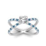 Load image into Gallery viewer, cross-band-asscher-cut-engagment-ring-with-blue-topaz-white-gold-FD9890ASRGICBLTOANGLE5-NL-WG.jpg?v=1760525697
