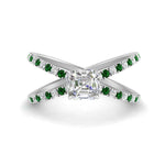 Load image into Gallery viewer, cross-band-asscher-cut-engagment-ring-with-emerald-white-gold-FD9890ASRGEMGR-NL-WG.jpg?v=1760525697
